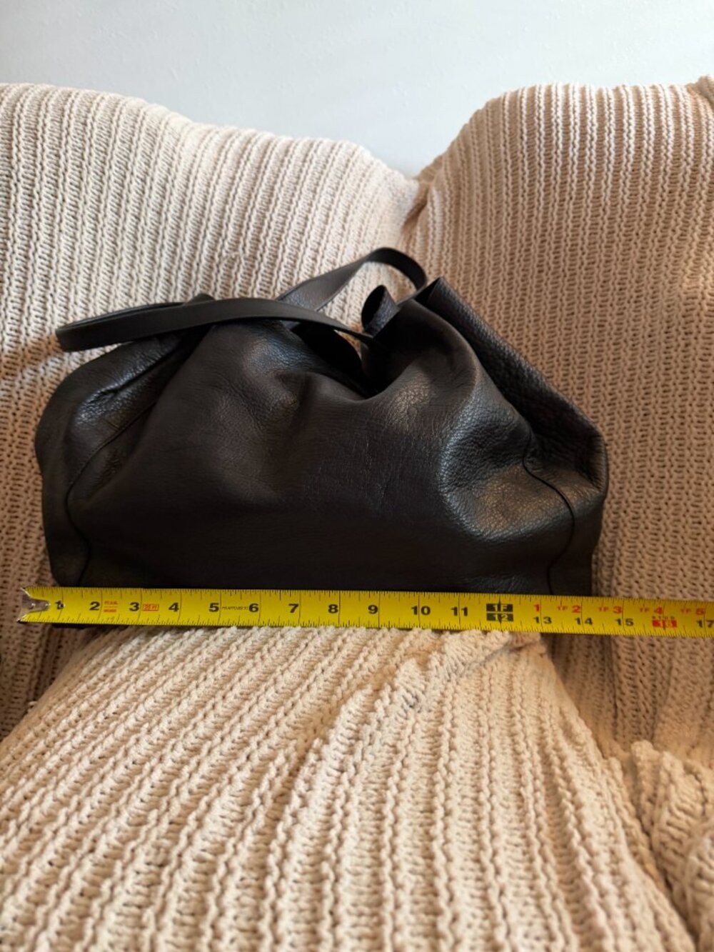 Furla Oversized Slouchy Pebbled Leather Shoulder Tote Black Made in Italy - Picture 7 of 9